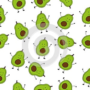 Avocado seamless pattern vector wallpaper