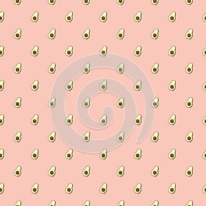 Avocado seamless pattern. Vegan organic eco fruit background. vector illustration