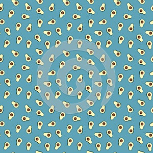 Avocado seamless pattern. Vegan organic eco fruit background. vector illustration