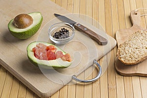 Avocado source of vegetable protein fat, proteins carbohydrates