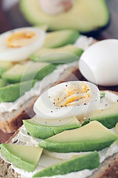 Avocado toast and cream cheese