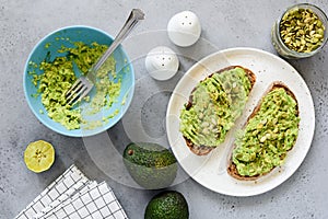 Avocado toast with seeds and spices
