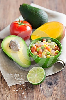 Avocado tomato mango salad