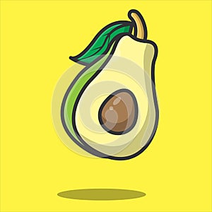 avocado vector illsutration, fruit illustration photo