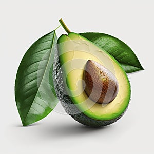 Avocado on a white background.