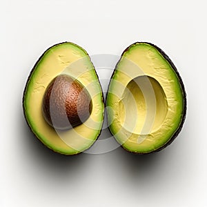 Avocado on a white background.