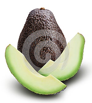 Avocado on white background