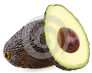 Avocados on a white background