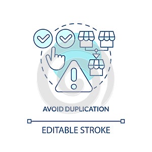 Avoid duplication turquoise concept icon