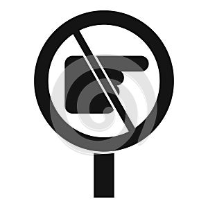 Avoid finger contact sign icon simple vector. Home risk