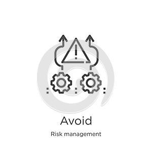 avoid icon vector from risk management collection. Thin line avoid outline icon vector illustration. Outline, thin line avoid icon