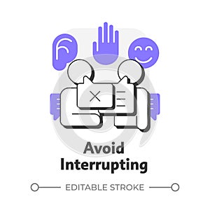 Avoid interrupting flat outline concept icon