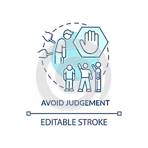 Avoid judgment concept icon