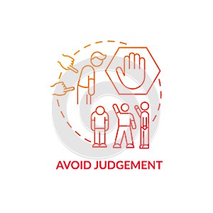 Avoid judgment concept icon