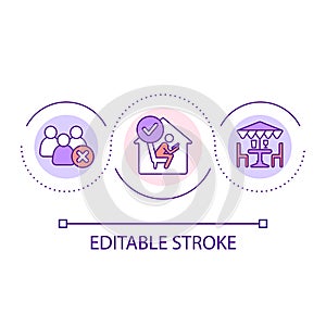 Avoid learning in social place loop concept icon