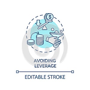 Avoid leverage concept icon