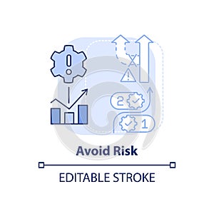 Avoid risk light blue concept icon