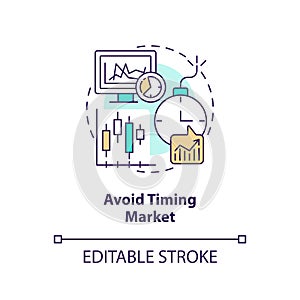 Avoid timing market concept icon