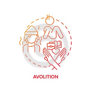 Avolition red gradient concept icon