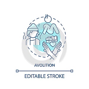 Avolition soft blue concept icon