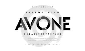 Avone alphabet font typeface