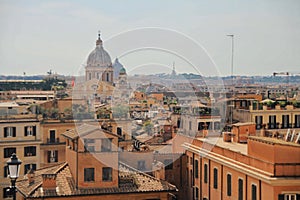 Avove view of the city of Rome, view from the villa Medici, Rome, Italy