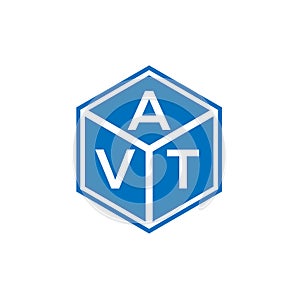 AVT letter logo design on black background. AVT creative initials letter logo concept. AVT letter design