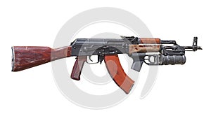 Avtomat Kalashnikova AK-47, kalashnikov isolated on white