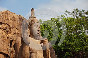 Avukana statue is a standing statue of the Buddha. Sri Lanka. Ho