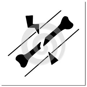 Avulsion fracture glyph icon