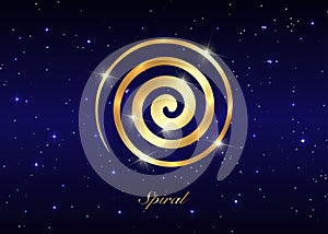Gold Ancient Spiral, the Goddess creative powers of the Divine Feminine, and the never ending circle of creation. Wiccan fertility photo