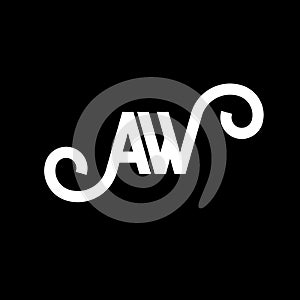 AW letter logo design on black background. AW creative initials letter logo concept. aw letter design. AW white letter design on