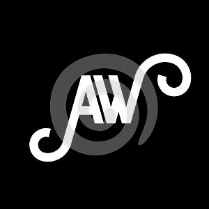AW letter logo design on black background. AW creative initials letter logo concept. aw letter design. AW white letter design on