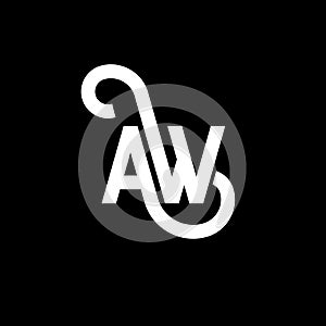 AW letter logo design on black background. AW creative initials letter logo concept. aw letter design. AW white letter design on