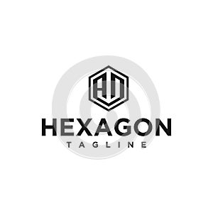 aw or wa hexagon logo design inspiration