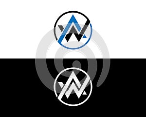 AW and WA letter logo icon design