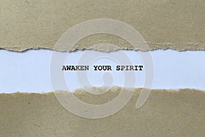 awaken your spirit on white paper