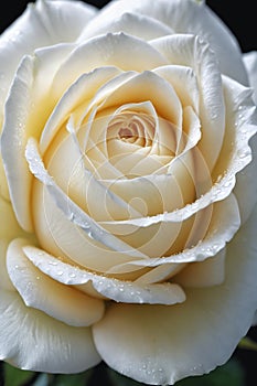 Awakening Beauty: A Pale Rose Fresh From the Rain