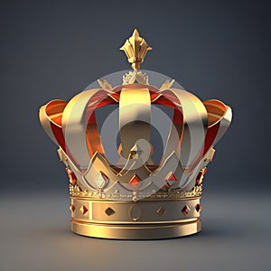 award 3d render element set, star, prize, crown  concept AI genertive