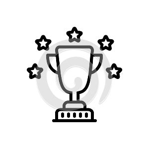 Black line icon for Award, tiptop and best photo