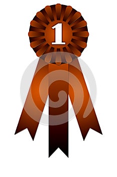 Award badge with ribbon