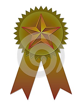 Award badge with ribbon