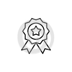 Award Badge with Ribbon Icon