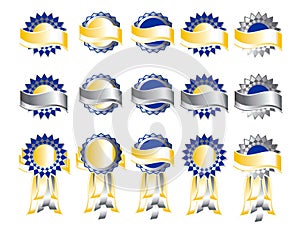 Award Badges or Medals with Banners