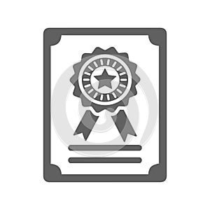Award, Certificate gray icon / acheivement, success