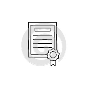 Award, certificate icon. Simple thin line, outline vector of awards icons for ui and ux, website or mobile application photo
