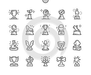 Award Collection Well-crafted Pixel Perfect Vector Thin Line Icons 30 2x Grid for Web Graphics and Apps.