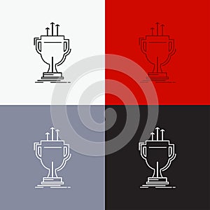 award, competitive, cup, edge, prize Icon Over Various Background. Line style design, designed for web and app. Eps 10 vector