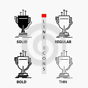 award, competitive, cup, edge, prize Icon in Thin, Regular, Bold Line and Glyph Style. Vector illustration