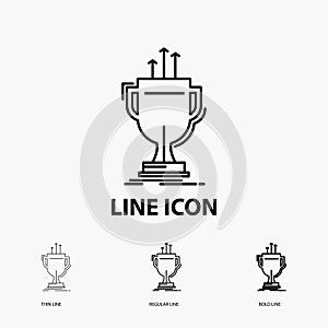 award, competitive, cup, edge, prize Icon in Thin, Regular and Bold Line Style. Vector illustration